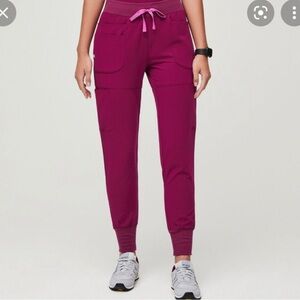 Figs Nepal Jogger Scrubs (Tall) in Hot Magenta